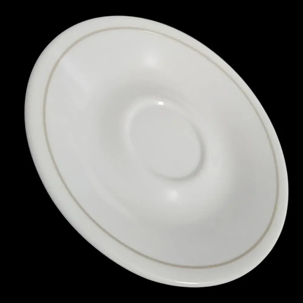 Corelle Gray Stripe Coupe Saucers Set of 4 Bread Butter Dessert Plates 6
